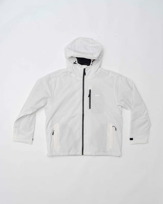 Light gray hooded jacket on a white background
