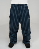 BUSI Biggie Pant Pinstripe snowboard and ski pants, front view on model