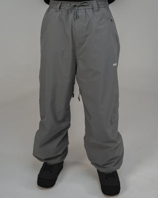 BUSI Biggie Pant Steel Grey snowboard and ski pants, front view on model