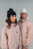 BUSI Core Jacket Dusty Pink snowboard and ski jacket, on male and female models