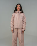 BUSI Core Jacket Dusty Pink snowboard and ski jacket, front view on female model