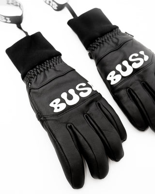 BUSI O.G Mitts Black snowboard and ski mittens, close-up