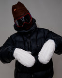 BUSI Skeleton Gloves White snowboard gloves, on model